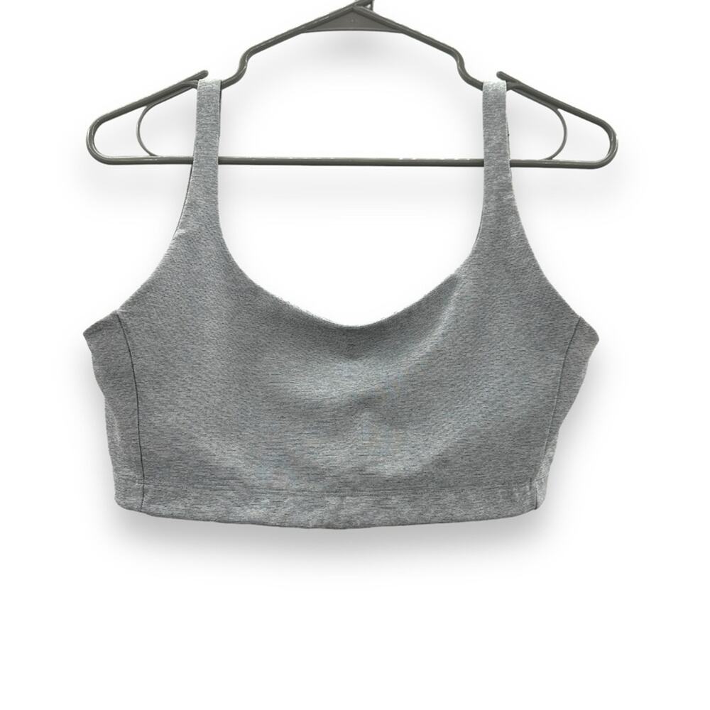 Outdoor Voices Heather Gray Scoop Neck Sports Bra Sz L